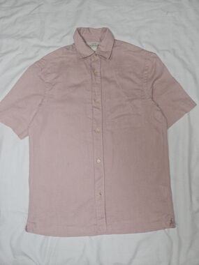 Men's Short Sleeve Button-Up Shirt - Pink